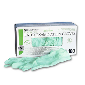 Aloe Green Latex Gloves - Box of 100