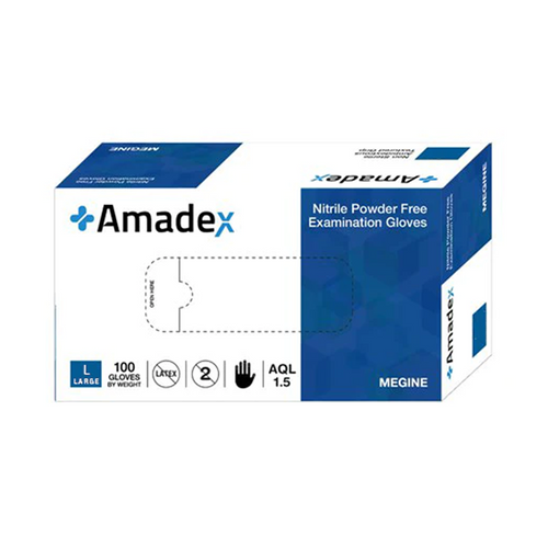 Amadex Nitrile Gloves - Large - Box of 100