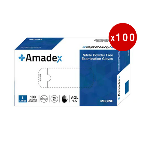 Amadex Nitrile Gloves - Large - Bulk-Buy 100 Boxes