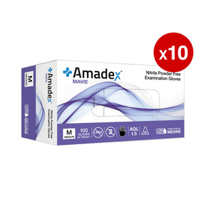 Amadex Sky Blue Nitrile Gloves - Large - Carton of 10 Boxes