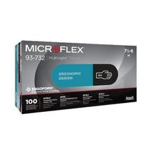 Load image into Gallery viewer, Ansell Microflex Black Nitrile Gloves - Box of 100