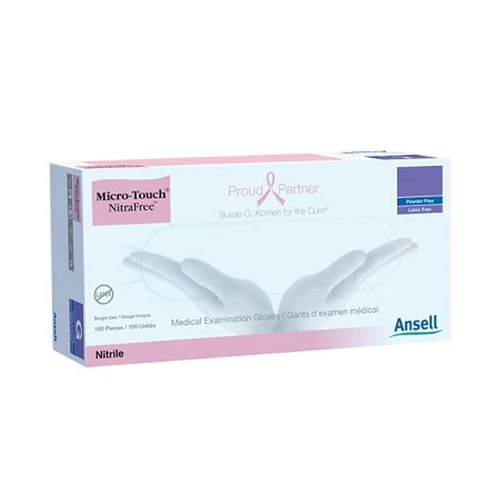 Ansell NitraFree Pink Nitrile Gloves - Box of 100