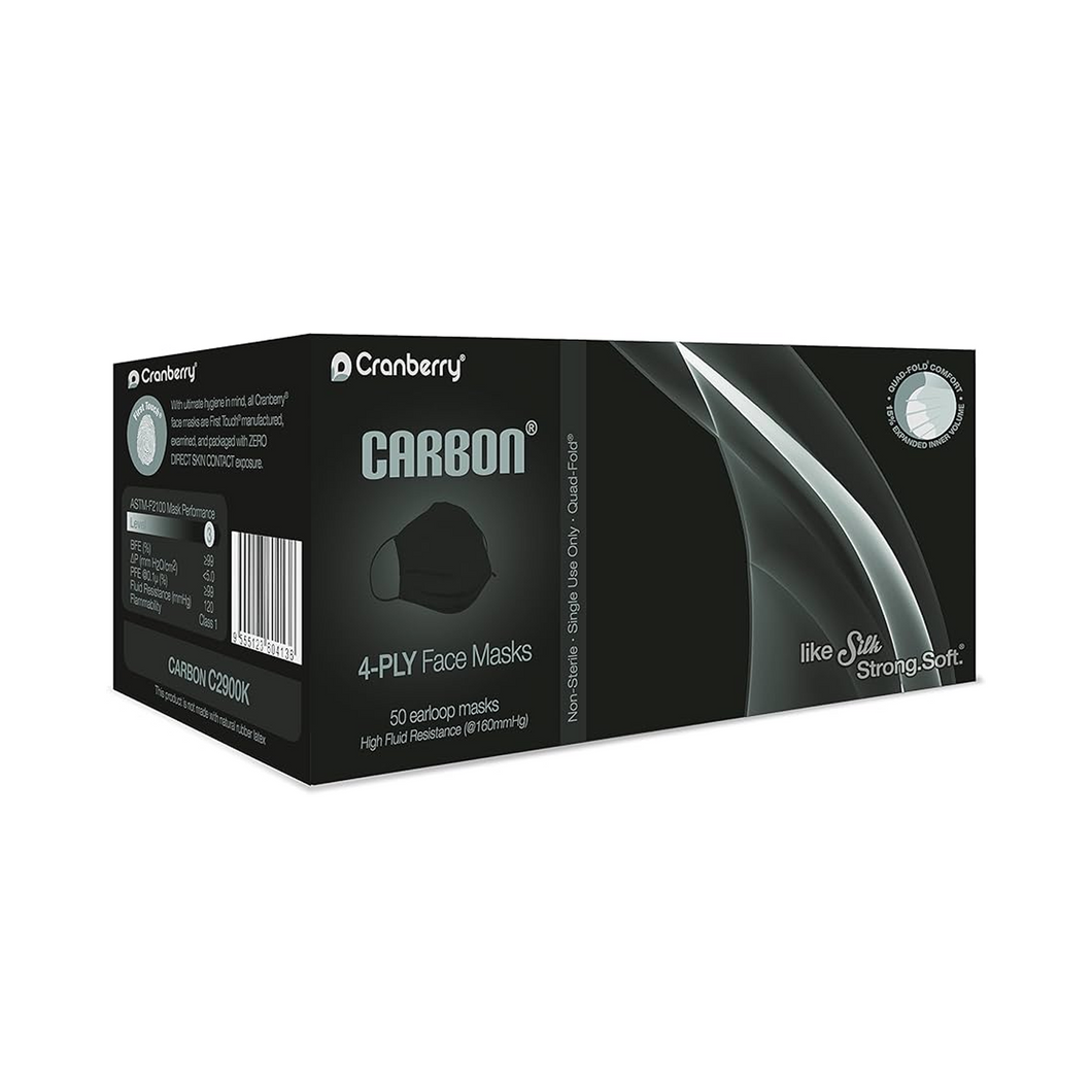 Carbon Black Earloop Mask - Box of 50