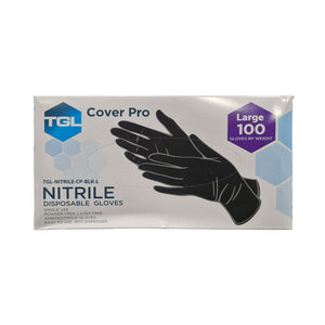 TGL Black Nitrile Gloves - Large - Box of 100