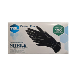 TGL Black Nitrile Gloves - X-Large - Box of 100